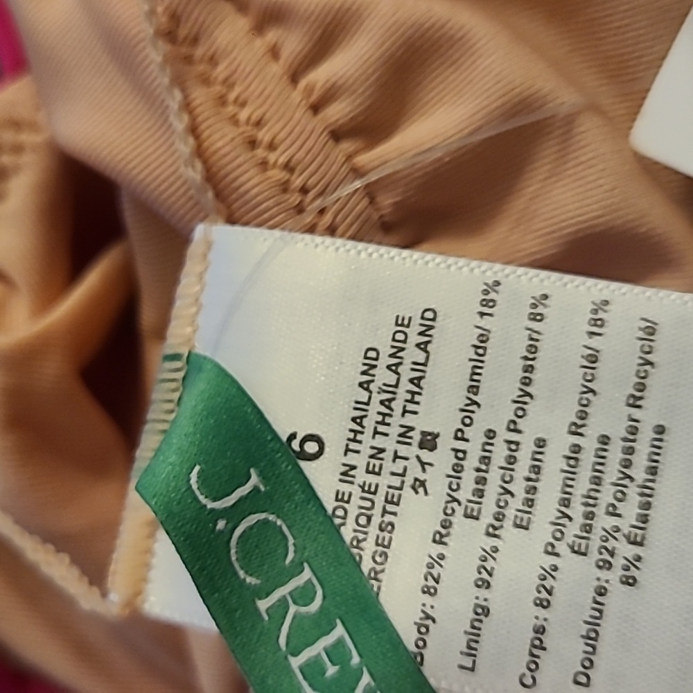 NEW J.Crew Ruched Ruffle One-piece Swimsuit In Pink Size 6 - Picture 6 of 7